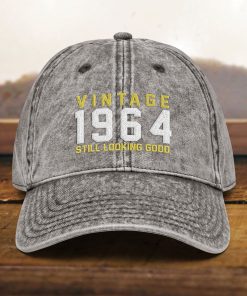 geschenk zum 60. geburtstag papa mütze im vintage stil, bestickt, geboren 1964, baumwoll twill kappe 3239