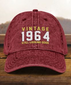 geschenk zum 60. geburtstag papa mütze im vintage stil, bestickt, geboren 1964, baumwoll twill kappe 6584