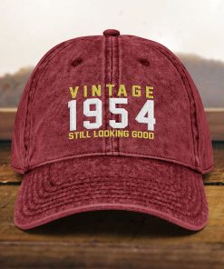 geschenk zum 70. geburtstag papa mütze zum 70. geburtstag im vintage stil, bestickt, geboren 1954, baumwoll twill kappe 2286