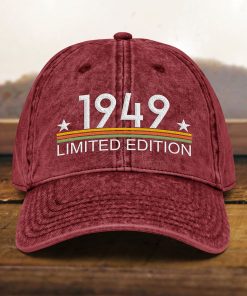 geschenk zum 75. geburtstag papa mütze zum 75. geburtstag, vintage stil, bestickt, geboren 1949, baumwoll twill kappe 4583