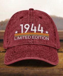 geschenk zum 80. geburtstag papa mütze zum 80. geburtstag im vintage stil, bestickt, geboren 1944, baumwoll twill kappe 4538