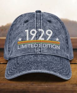 geschenk zum 95. geburtstag papa mütze zum 95. geburtstag im vintage stil, bestickt, geboren 1929, baumwoll twill kappe, geschenk zum 95. geburtstag 4189