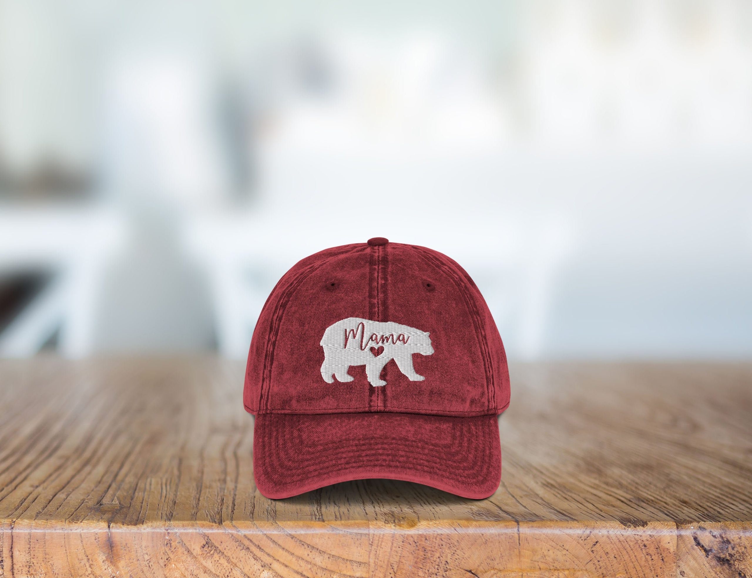 mama bär bestickte mütze mama bär vintage baumwoll twill mütze 5573 scaled
