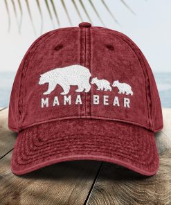 mama bär bestickte vintage stil baumwoll twill mütze geschenk für mama 5510