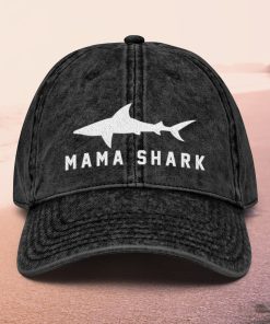 mama shark bestickte vintage stil baumwoll twill mütze geschenk für mama 6175