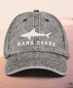 mama shark bestickte vintage stil baumwoll twill mütze geschenk für mama 6691