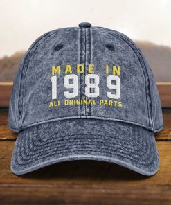 mütze zum 35. geburtstag vintage stil, bestickt, geboren 1989, baumwoll twill kappe 3590