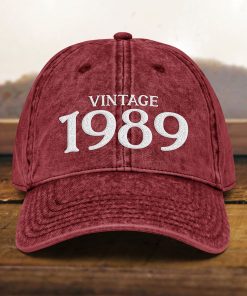 Mütze zum 35. Geburtstag Vintage Stil, bestickt, Papamütze, Geboren 1989, Vintage Baumwoll Twill Kappe mütze zum 35. geburtstag vintage stil, bestickt, papamütze, geboren 1989, vintage baumwoll twill kappe 7485