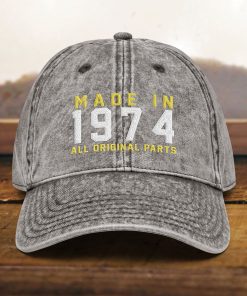 mütze zum 50. geburtstag bestickte vintage mütze, geboren 1974, baumwoll twill kappe 2582