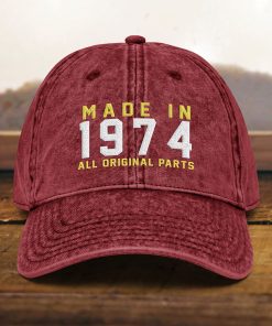 mütze zum 50. geburtstag bestickte vintage mütze, geboren 1974, baumwoll twill kappe 4100