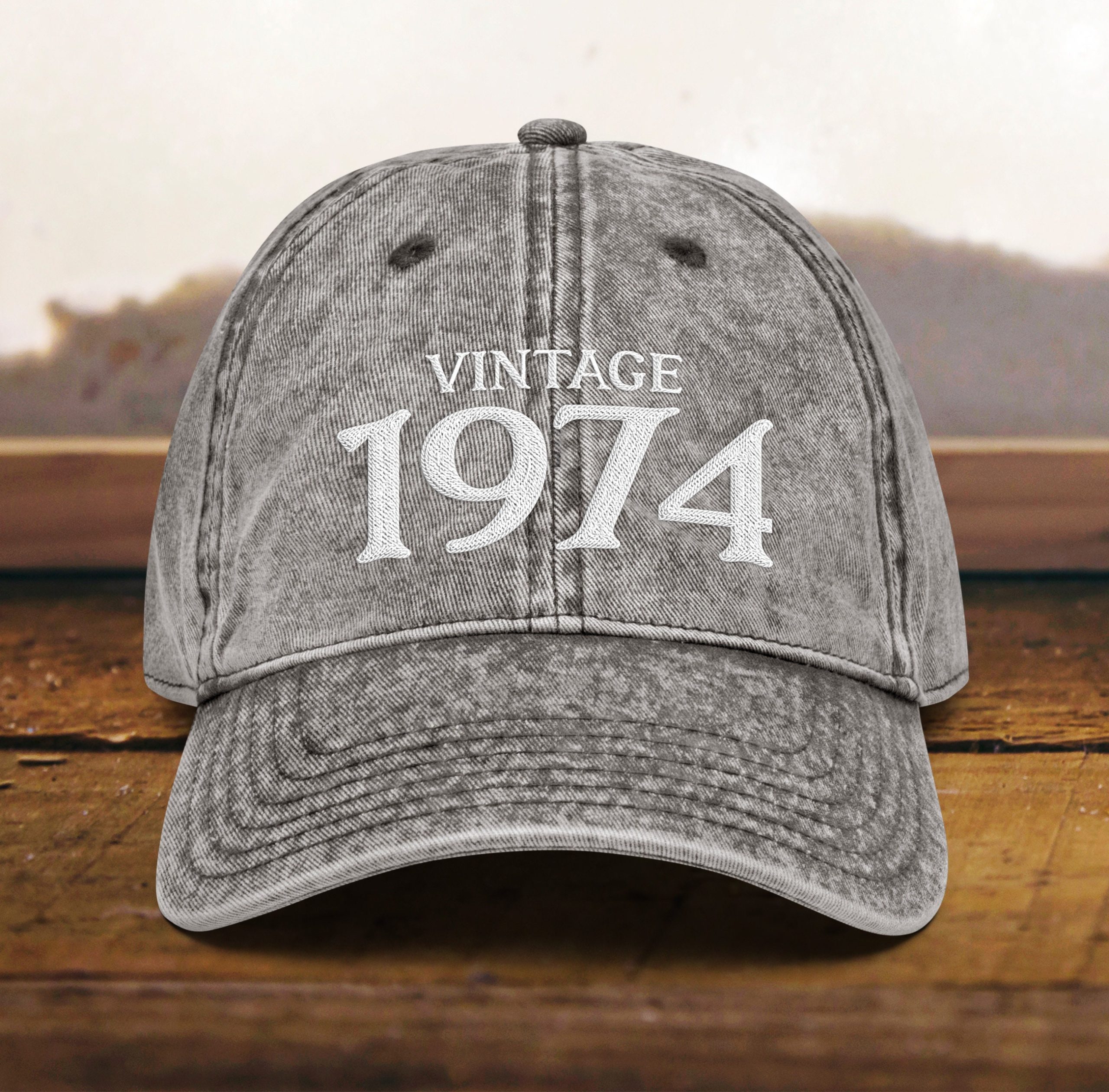 mütze zum 50. geburtstag vintage stil, bestickt, papamütze, geboren 1974, vintage baumwoll twill kappe, geschenk zum 50. geburtstag 5307 scaled