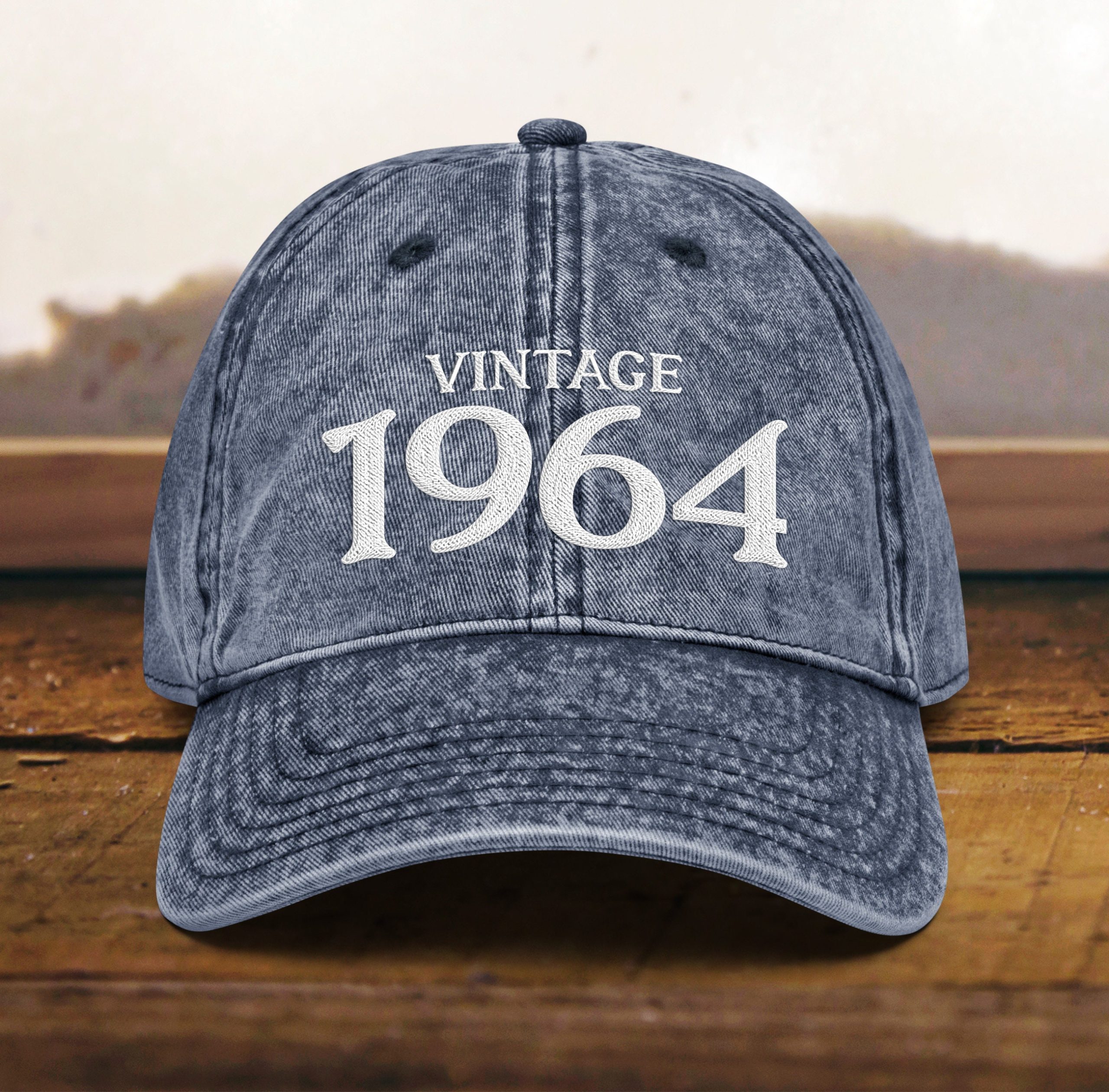 mütze zum 60. geburtstag vintage stil, bestickt, papamütze, geboren 1964, vintage baumwoll twill kappe, geschenk zum 60. geburtstag 5046 scaled