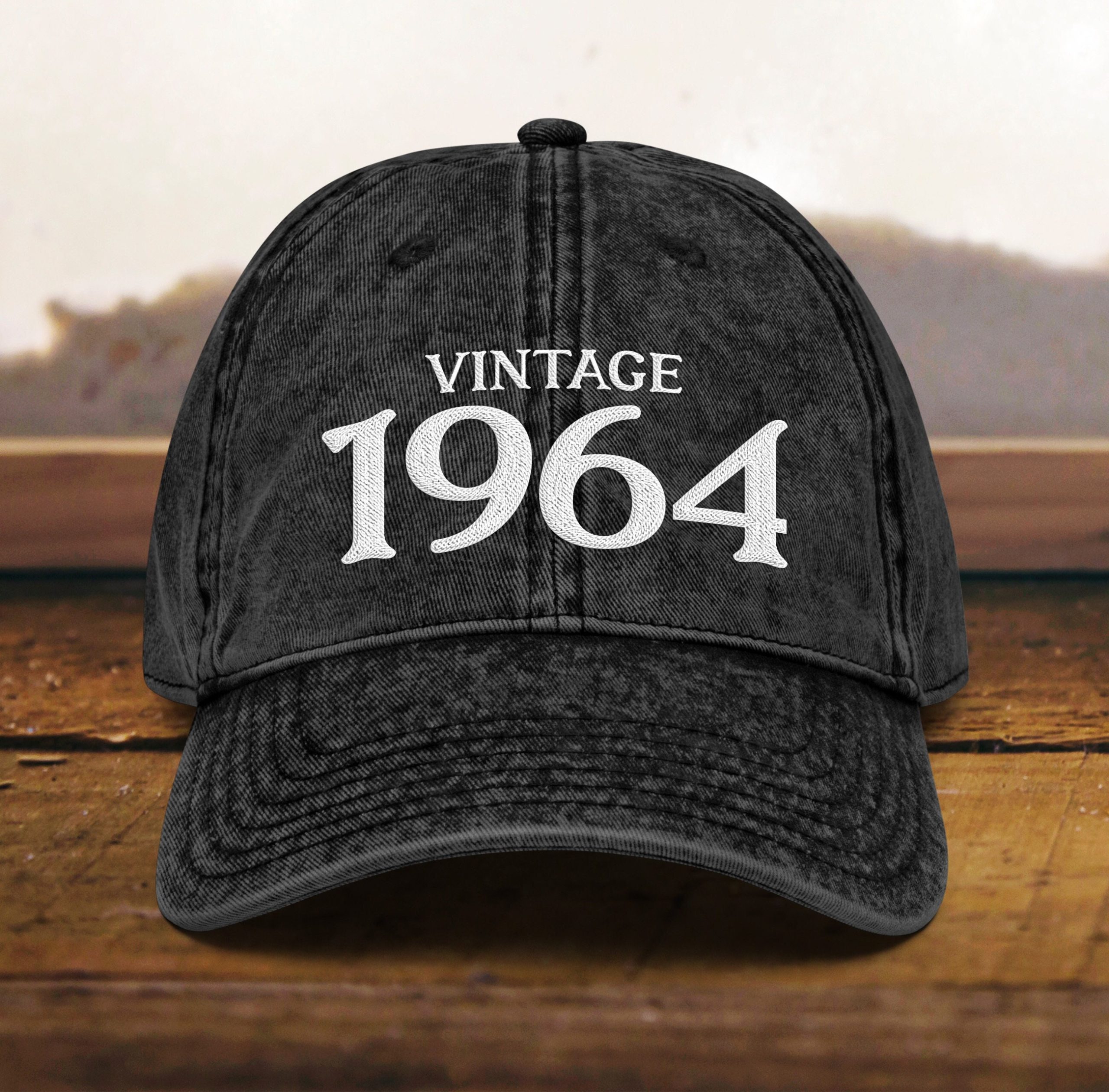 mütze zum 60. geburtstag vintage stil, bestickt, papamütze, geboren 1964, vintage baumwoll twill kappe, geschenk zum 60. geburtstag 5967 scaled