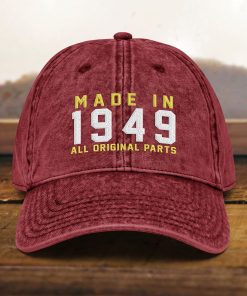 mütze zum 75. geburtstag vintage stil, bestickt, geboren 1949, baumwoll twill kappe 5478