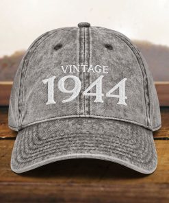 mütze zum 80. geburtstag vintage stil, bestickt, papamütze, geboren 1944, vintage kappe aus baumwoll twill, geschenk zum 80. geburtstag 2701