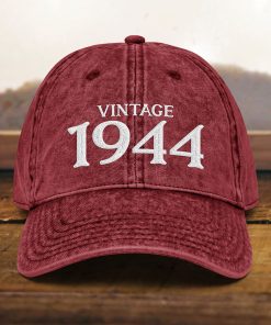 mütze zum 80. geburtstag vintage stil, bestickt, papamütze, geboren 1944, vintage kappe aus baumwoll twill, geschenk zum 80. geburtstag 7577