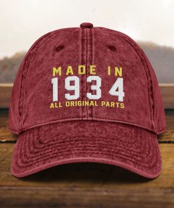 Mütze zum 90. Geburtstag Vintage Stil, bestickt, Geboren 1934, Baumwoll Twill Kappe mütze zum 90. geburtstag vintage stil, bestickt, geboren 1934, baumwoll twill kappe 7359