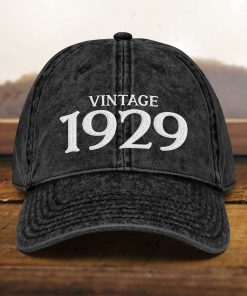 mütze zum 95. geburtstag vintage stil, bestickt, papamütze, geboren 1929, vintage baumwoll twill kappe, geschenk zum 95. geburtstag 3449
