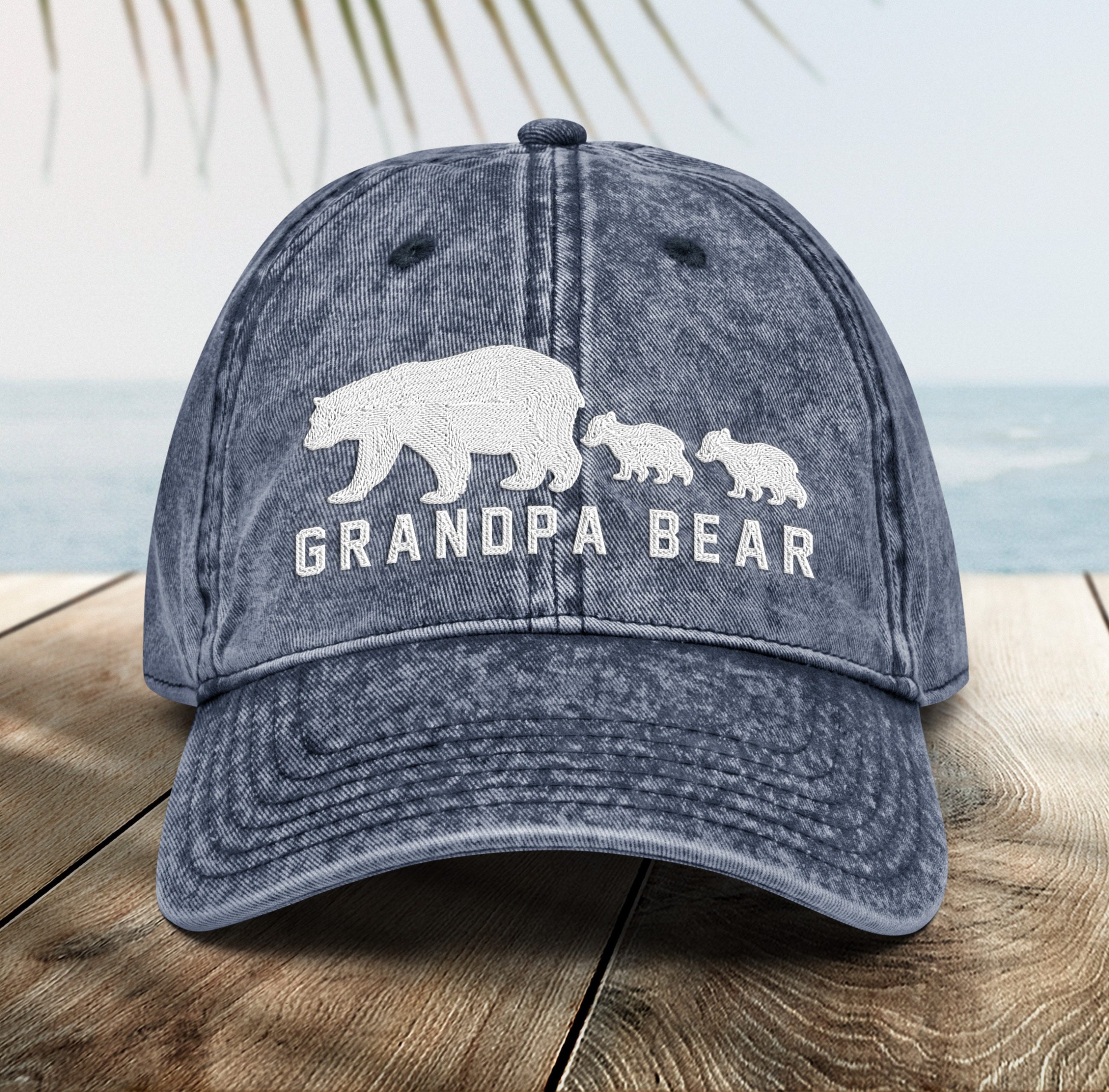 opa bär bestickte vintage stil mütze opa baumwolle twill cap, geschenk für opa, neues opa geschenk 6958 scaled