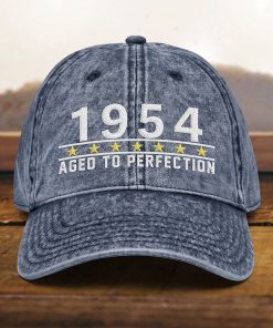 papa mütze zum 70. geburtstag vintage design, bestickt, geschenk für männer und frauen, jahrgang 1954, baumwoll twill kappe 3441