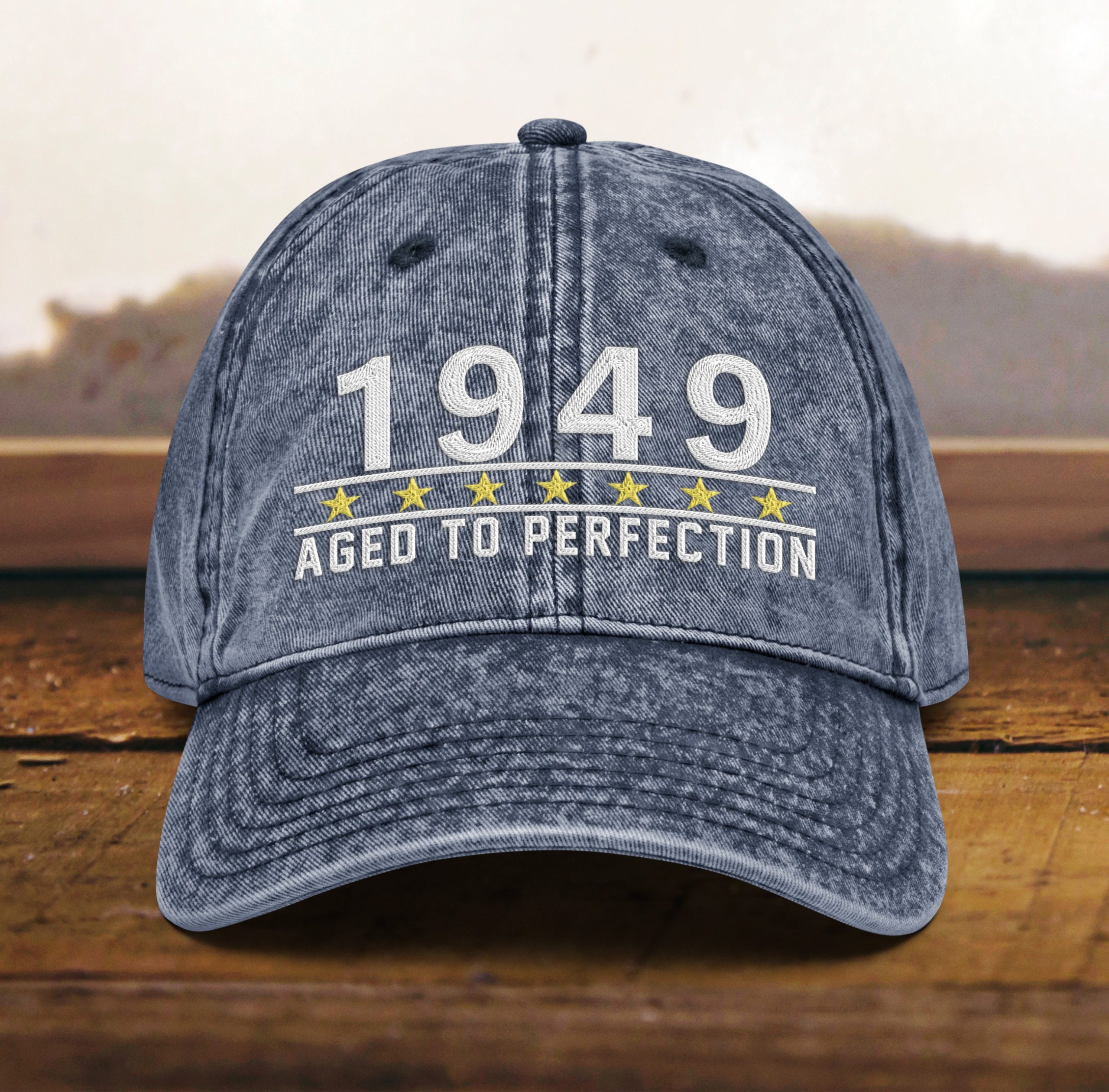 papa mütze zum 75. geburtstag vintage design, bestickt, geschenk für männer und frauen, geboren 1949, baumwoll twill kappe 3040 scaled