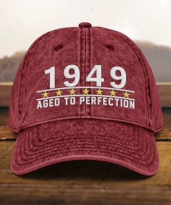 papa mütze zum 75. geburtstag vintage design, bestickt, geschenk für männer und frauen, geboren 1949, baumwoll twill kappe 7024