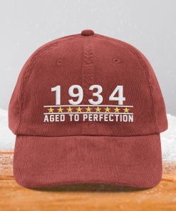 papamütze aus cord zum 90. geburtstag vintage design jahrgang 1934 3969