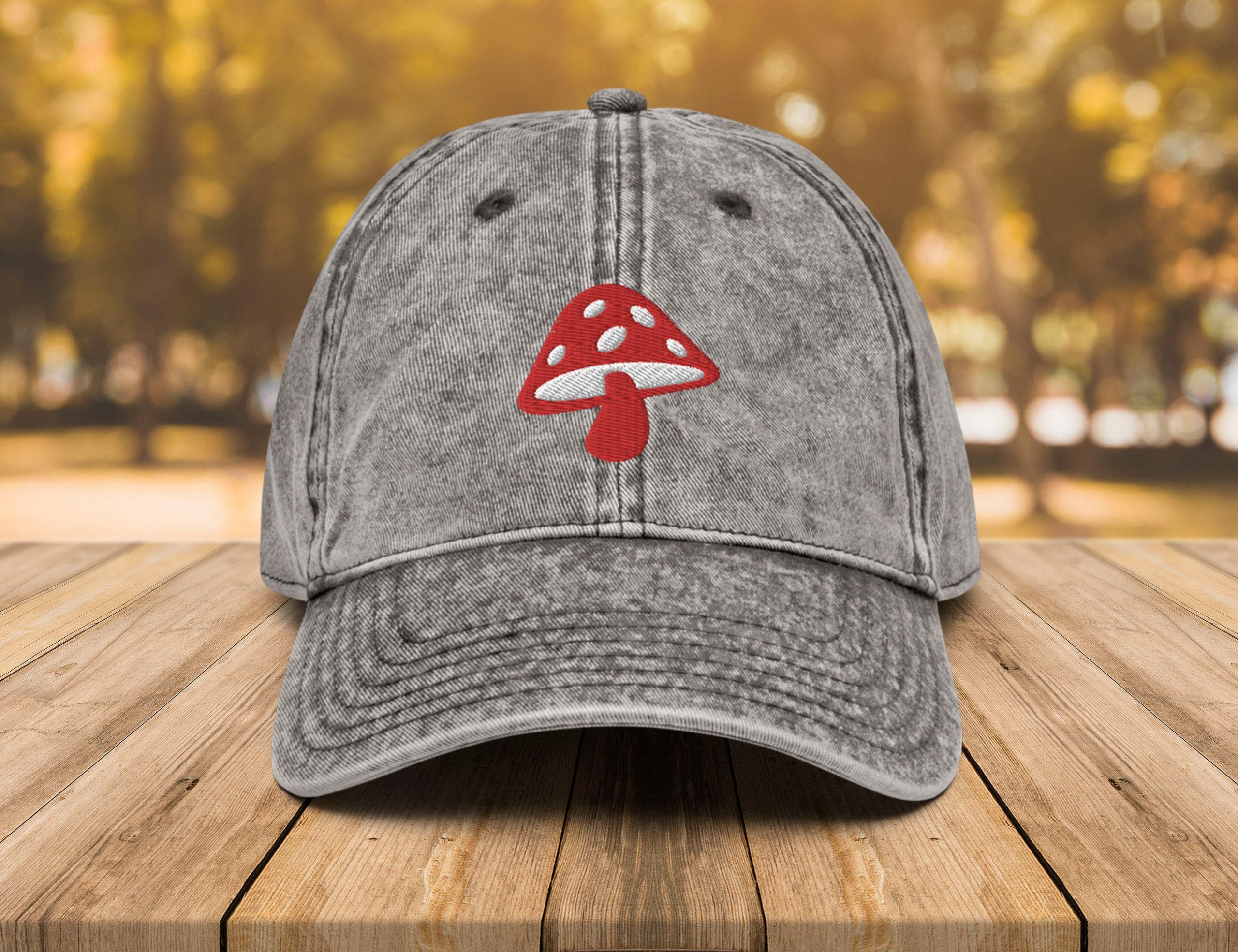 pilz vintage baumwoll twill mütze pilz liebhaber papa mütze, pilz bestickte mütze, geschenk für pilzliebhaber, botanisches geschenk 1040 scaled