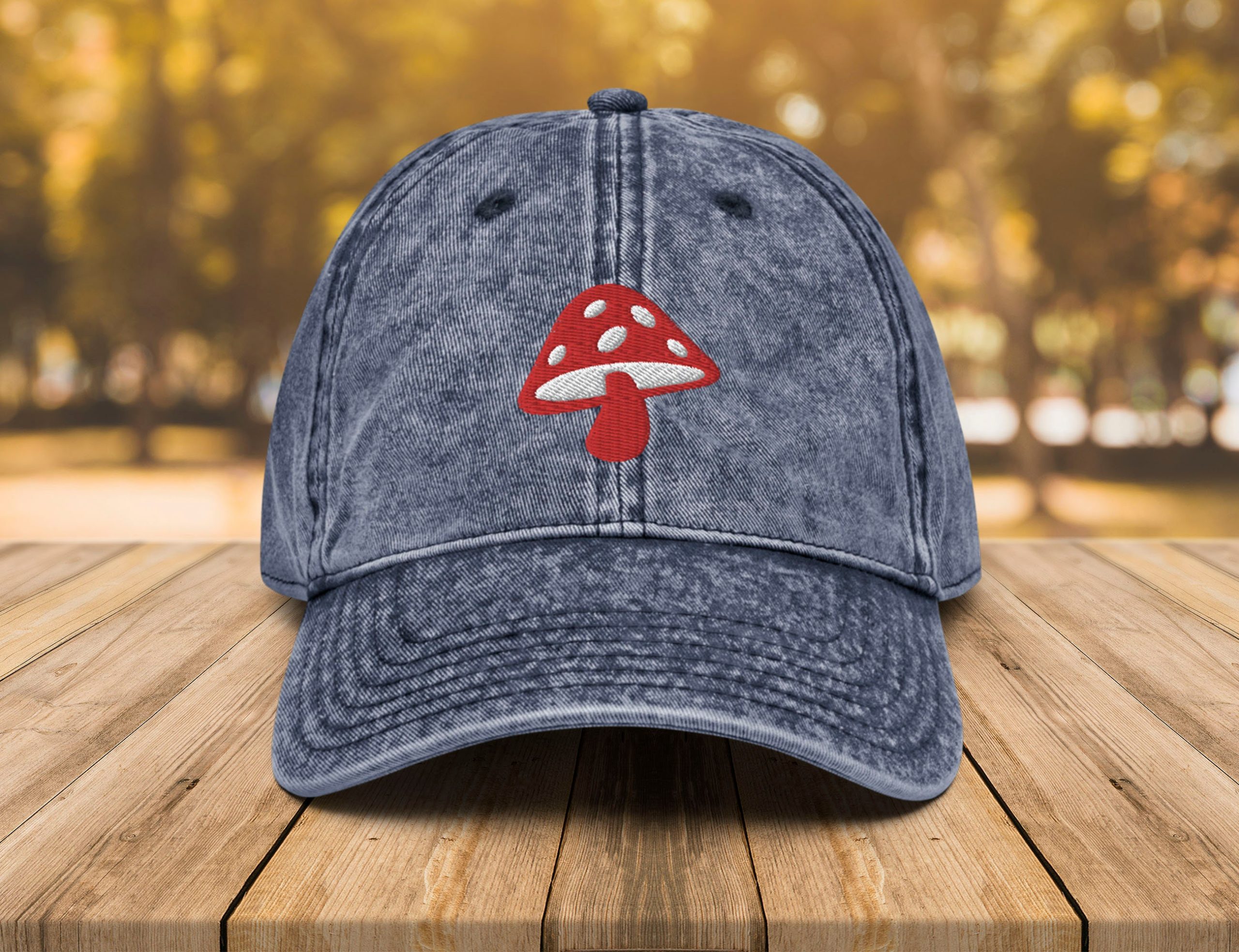 pilz vintage baumwoll twill mütze pilz liebhaber papa mütze, pilz bestickte mütze, geschenk für pilzliebhaber, botanisches geschenk 2272 scaled