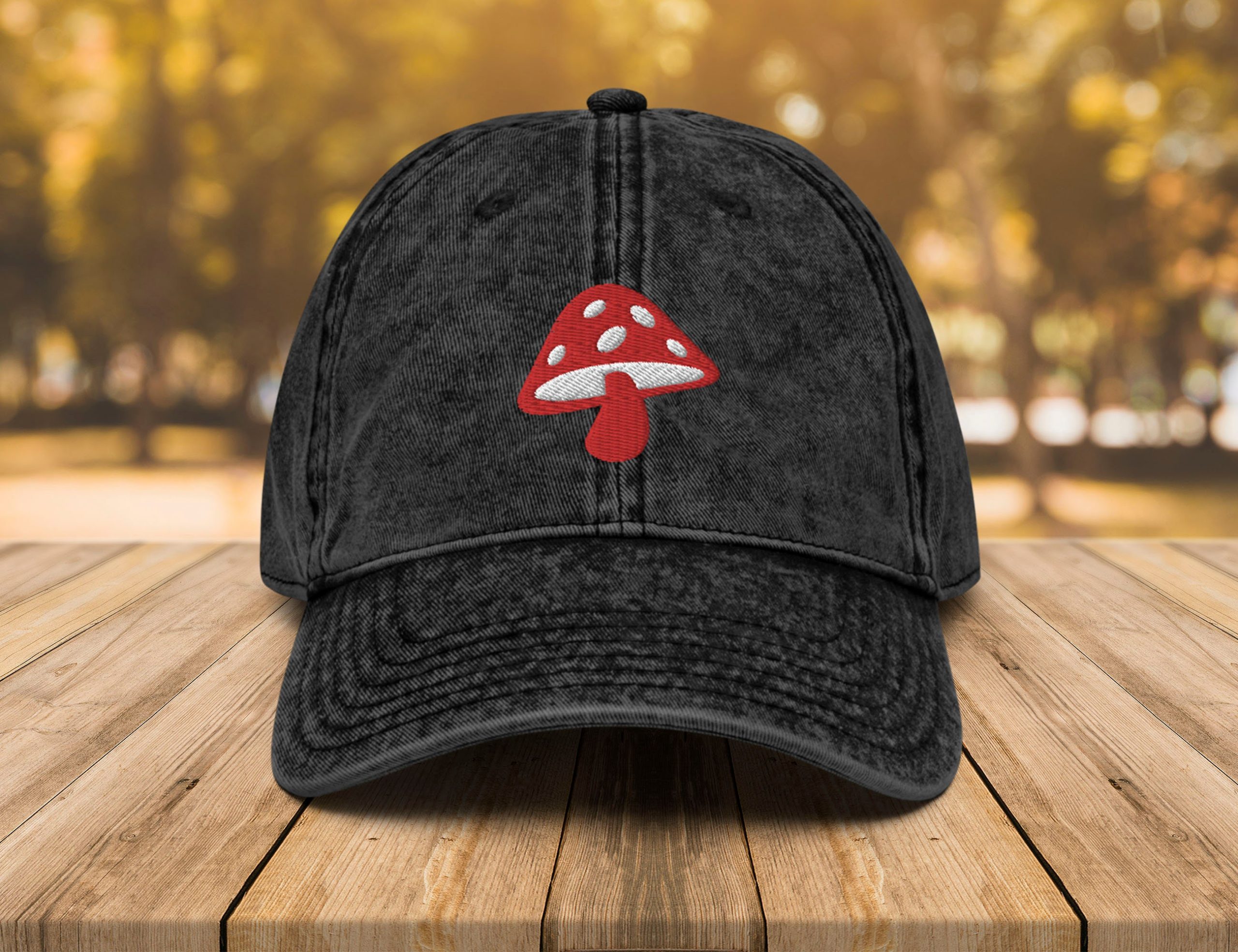 pilz vintage baumwoll twill mütze pilz liebhaber papa mütze, pilz bestickte mütze, geschenk für pilzliebhaber, botanisches geschenk 2832 scaled