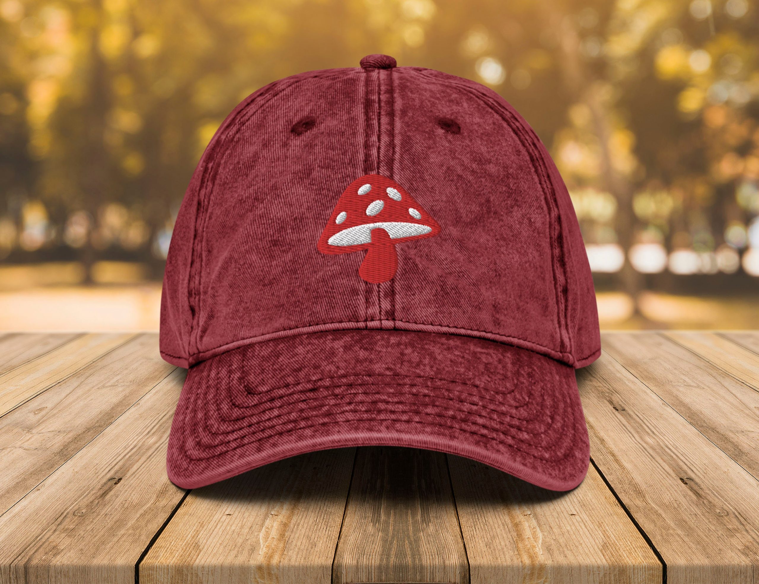 pilz vintage baumwoll twill mütze pilz liebhaber papa mütze, pilz bestickte mütze, geschenk für pilzliebhaber, botanisches geschenk 8541 scaled