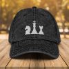 schach vintage baumwolle twill cap schachspieler papa hut, schachfiguren bestickte mütze, geschenk für schachspieler 4281 scaled