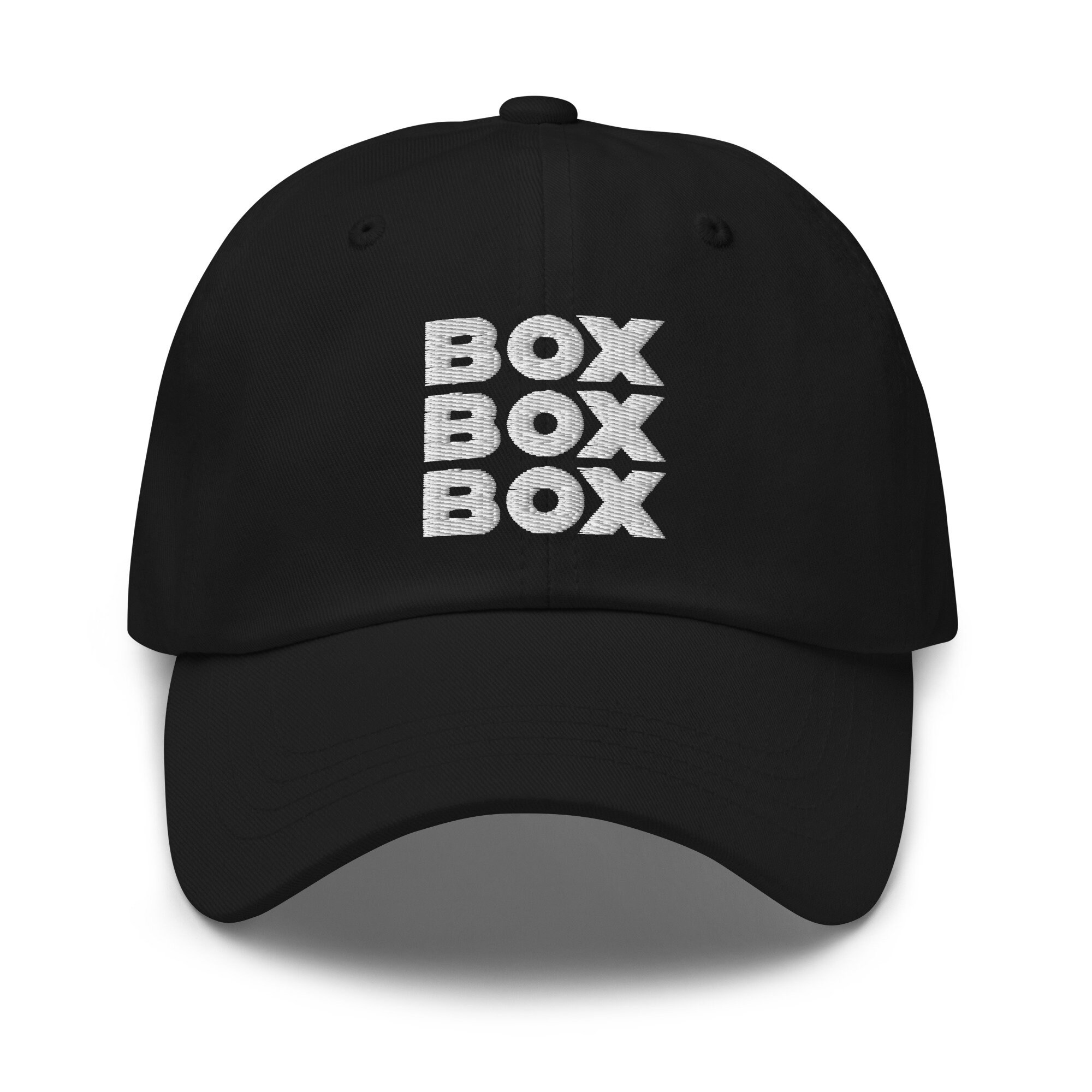 Box Box Box Bestickter Verstellbarer Papa Hut Boxengasse Hut Rennfan Hut Renntag Fan Hut
