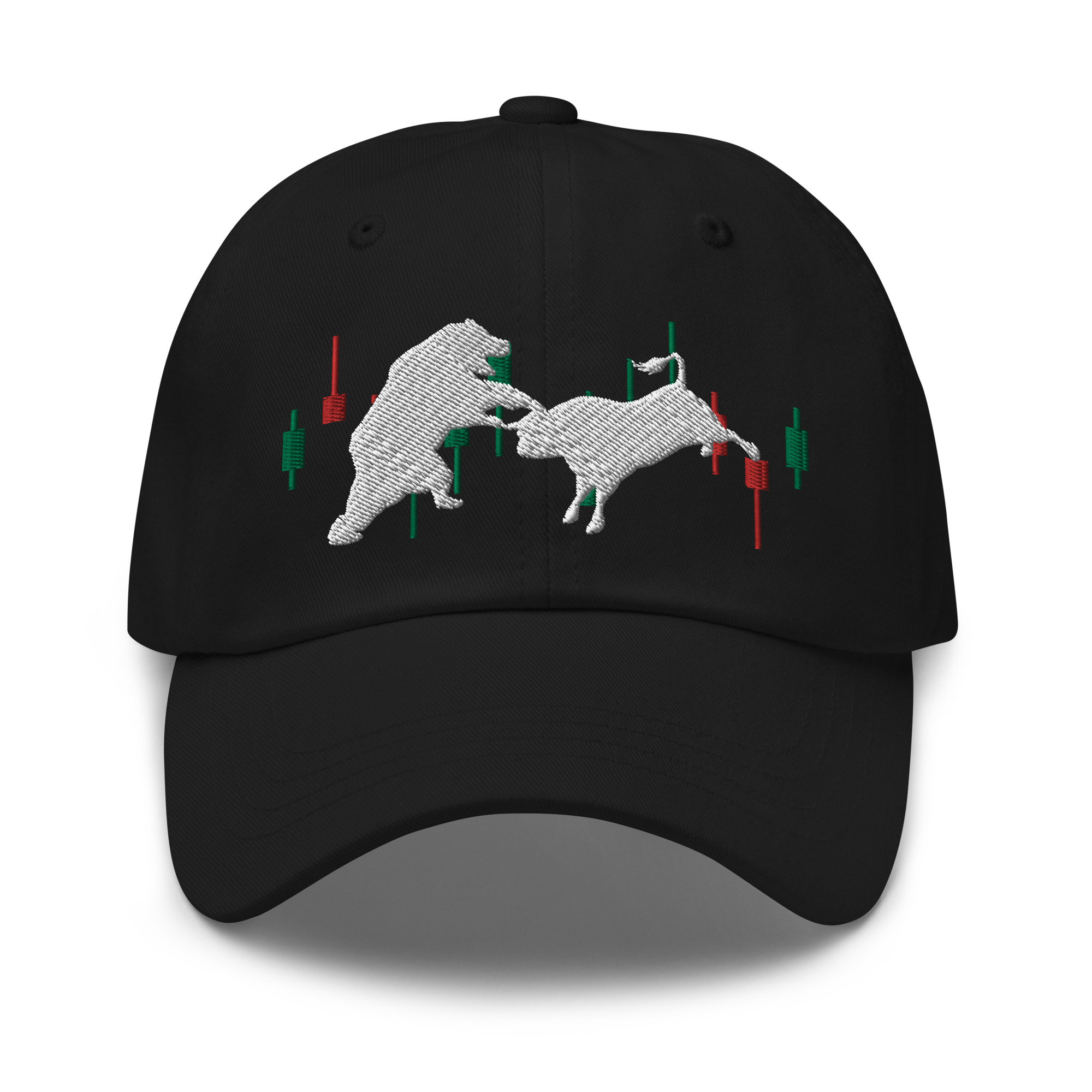 Bulle Bär Kerzen Besticktes Verstellbares Baseball Hut Dad Hut Krypto Trading Forex Börse Day Trader Geschenk.