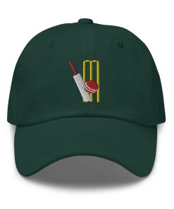 cricket schläger und ball – bestickter verstellbarer hut für cricket fans und geschenke 2464