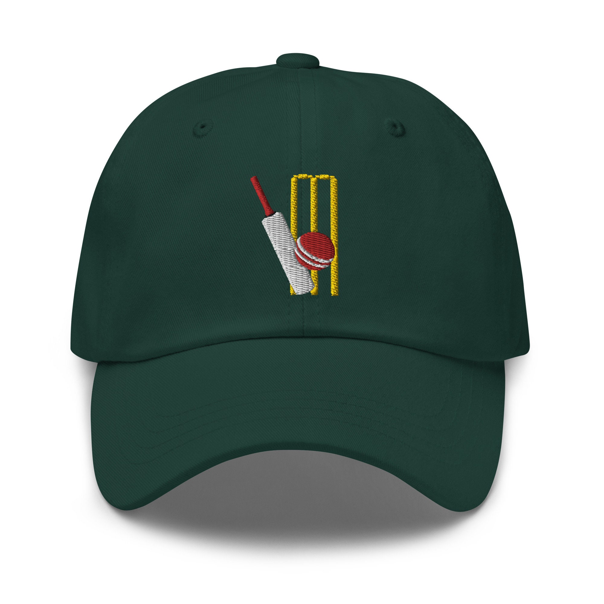 cricket schläger und ball – bestickter verstellbarer hut für cricket fans und geschenke 2464