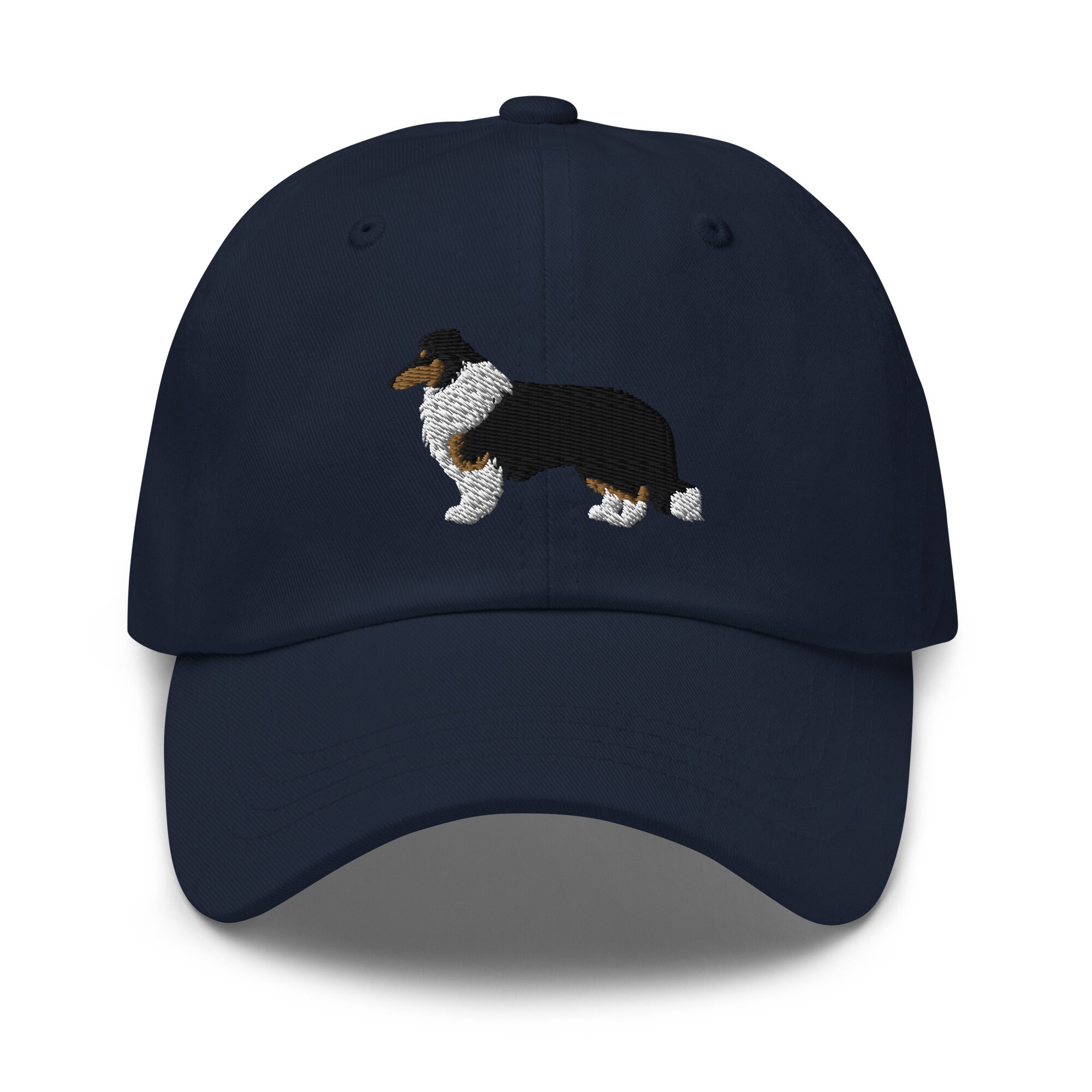 Dreifarbig Rough Collie Besticktes Verstellbares Relaxed Fit Hut Rough Collie Baseball Hut Collie Mama Geschenk Geschenk Für Collie Mama Collies Hut.