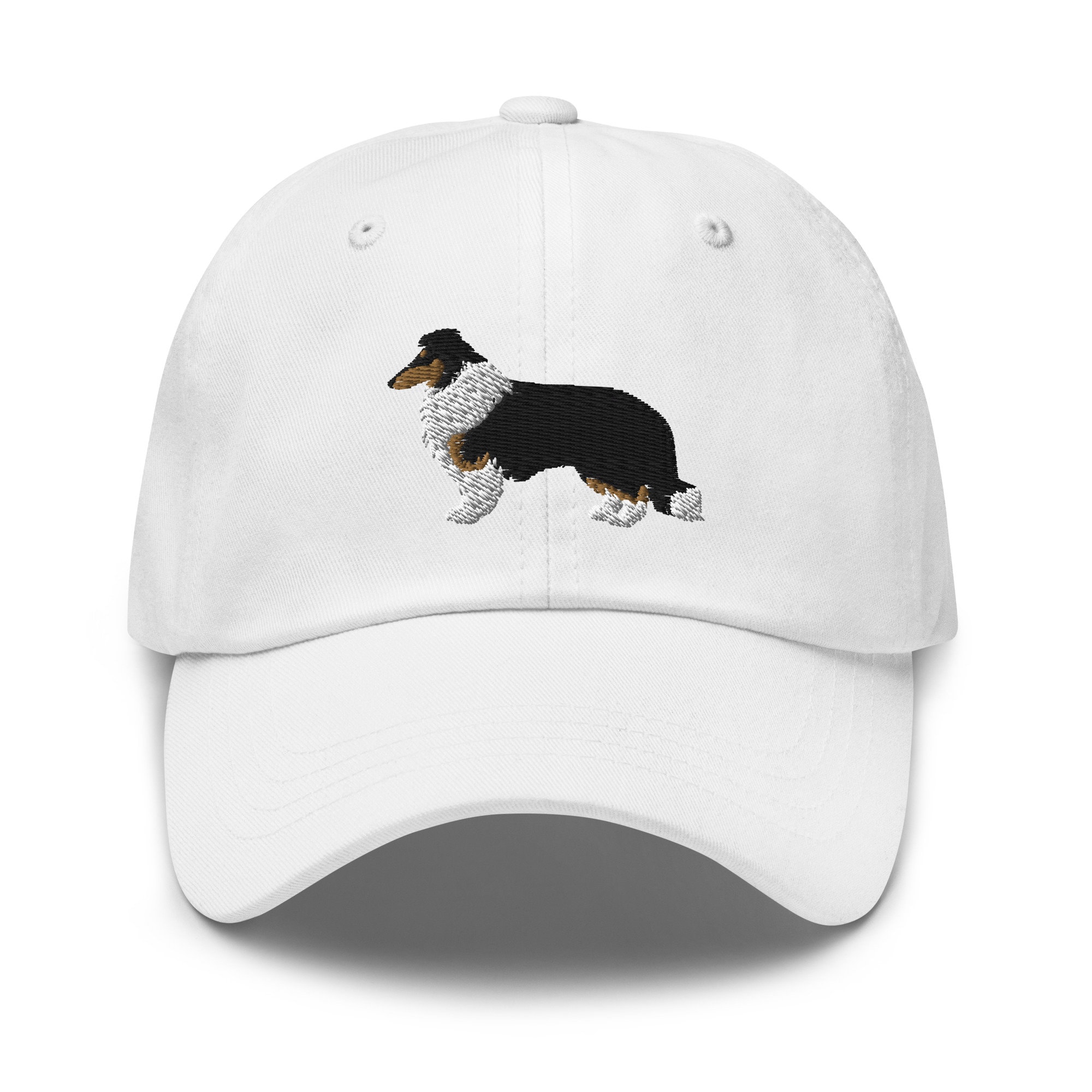 Dreifarbig Rough Collie Besticktes Verstellbares Relaxed Fit Hut Rough Collie Baseball Hut Collie Mama Geschenk Geschenk Für Collie Mama Collies Hut.