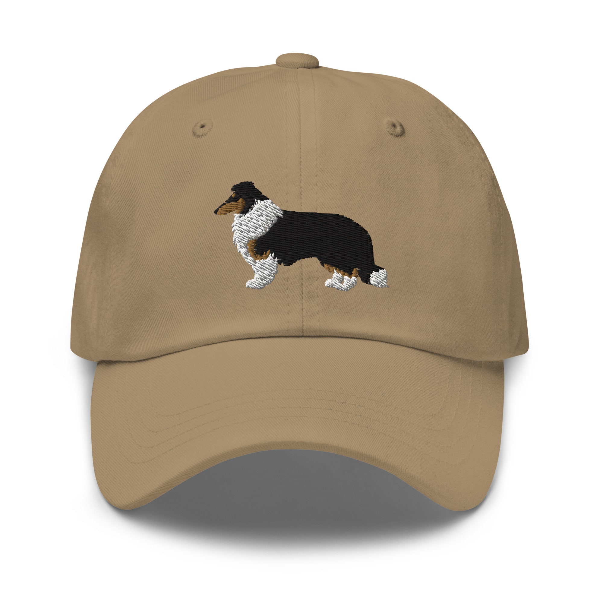 Dreifarbig Rough Collie Besticktes Verstellbares Relaxed Fit Hut Rough Collie Baseball Hut Collie Mama Geschenk Geschenk Für Collie Mama Collies Hut.
