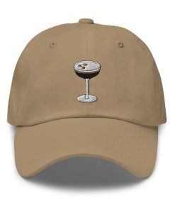 espresso martini – bestickter verstellbarer relaxed fit baseballhut für espresso martini fans 4998