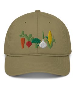 gemischtes gemüse – bestickter verstellbarer bio baumwoll dad hut für vegetarier und gärtner 4113