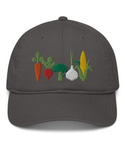 gemischtes gemüse – bestickter verstellbarer bio baumwoll dad hut für vegetarier und gärtner 6025