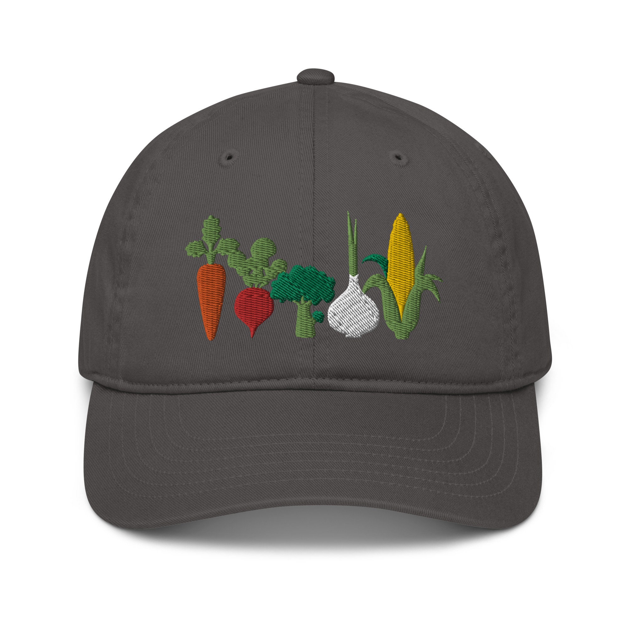 gemischtes gemüse – bestickter verstellbarer bio baumwoll dad hut für vegetarier und gärtner 6025