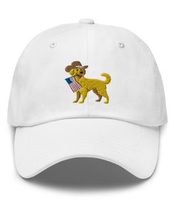 golden retriever usa flagge – bestickter verstellbarer hut für hundemütter und 4. juli geschenke 1871
