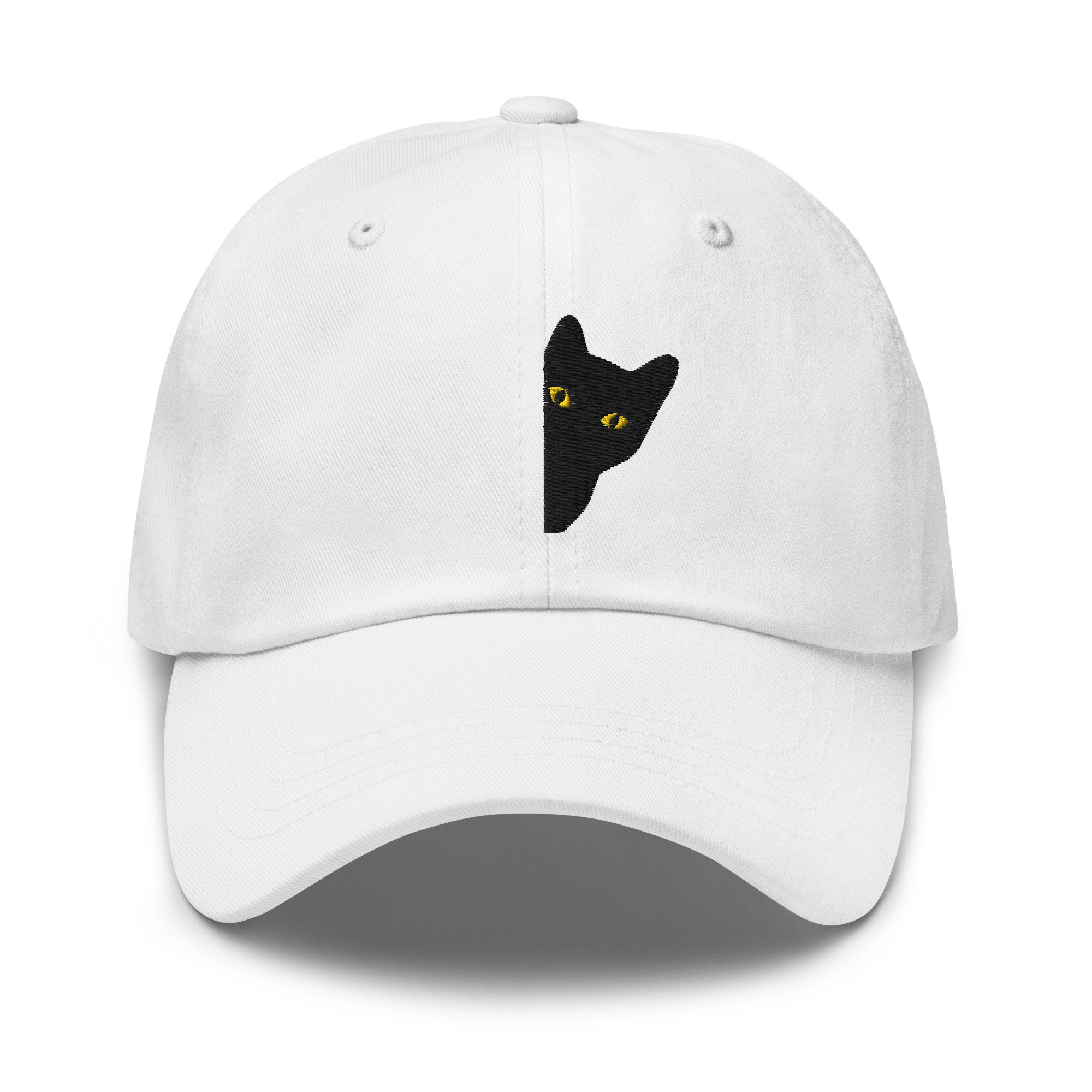 katze lugend bestickte verstellbare entspannte passform hut katze hut geschenk für katze mutter katze liebhaber hut katze liebhaber geschenk schwarze katze baseballkappe. 6852
