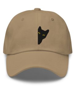 katze lugend bestickte verstellbare entspannte passform hut katze hut geschenk für katze mutter katze liebhaber hut katze liebhaber geschenk schwarze katze baseballkappe. 7880