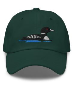 loon vogel – bestickter relaxed fit verstellbarer hut für natur und vogel liebhaber 5431