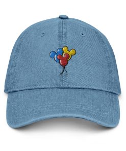 Magisches Königreich Ballons – Bestickter Verstellbarer Relaxed Fit Denim-Hut für Freizeitparks magisches königreich ballons – bestickter verstellbarer relaxed fit denim hut für freizeitparks 5991
