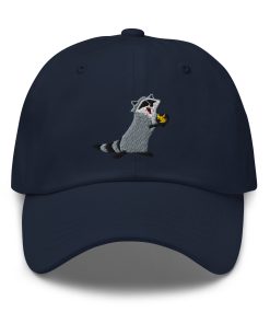 meeko waschbär minimal – bestickter verstellbarer hut für freizeitparks – verschiedene farben 5426