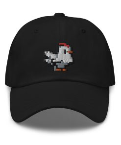 pixel huhn bestickte verstellbare entspannte passform baseballkappe dad hat videospiel hut videospiel geschenk. 1417